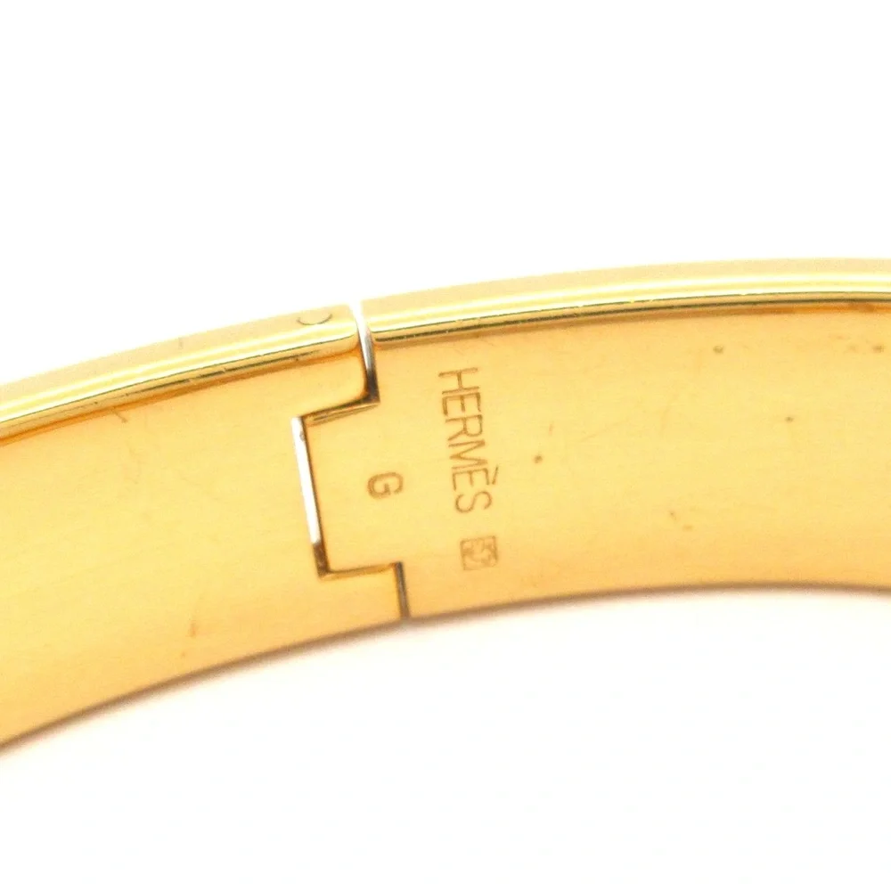 Hermès Click-Clack Ash Bangle Orange Gold